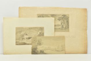 CIRCLE OF REVEREND WILLIAM HENRY BARNARD (1767-1817) THREE UNSIGNED LANDSCAPE STUDIES, the first