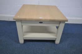 A NEPTUNE CHICHESTER PARTIALLY PAINTED LAMP TABLE, 66cm squared x height 46cm (condition report: