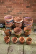 A SELECTION OF TERRACOTTA PLANT, of three sizes (30+)