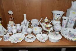 A COALPORT LADIES OF FASHION FIGURE AND A COLLECTION OF AYNSLEY 'LITTLE SWEETHEART' PATTERN