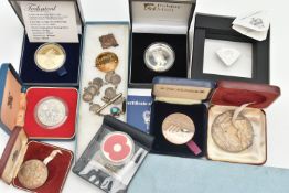 A QUANTITY OF BOXED SILVER COINAGE, to include a Silver Pobjoy Diamond shaped Silver coin, 2x Winton