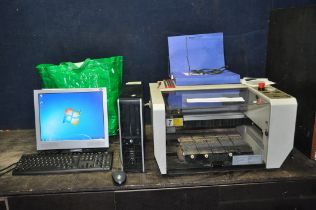 A ROLAND CAMM-2 COMPUTER AIDED ENGRAVING MACHINE bed size 30.5cm wide 23cm deep with HP computer