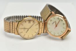 TWO GENTS WRISTWATCHES, to include an AF manual wind, 'Oris' watch, round silver dial signed 'Oris',