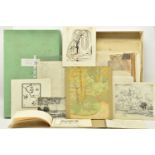 JOHN ALFRED HAGGIS (1897-1967) A BOX CONTAINING APPROXIMATELY ONE HUNDRED SKETCHES ETC, the sketches