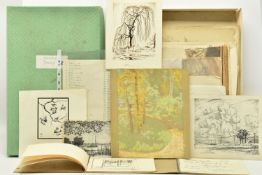 JOHN ALFRED HAGGIS (1897-1967) A BOX CONTAINING APPROXIMATELY ONE HUNDRED SKETCHES ETC, the sketches