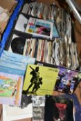 ONE CASE OF SINGLE 45RPM RECORDS, approximately four hundred records, 1970'-1990's, artists