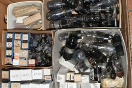 ONE BOX OF VINTAGE BOXED THERMIONIC VACUUM TUBES (VALVES) and a quantity of unboxed valves including