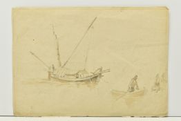 CIRCLE OF GEORGE CHINNERY (1774-1852) A STUDY OF BOATS ON THE WATER, together with a sketch of