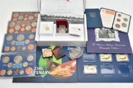 A SELECTION OF COIN COLLECTIONS, COMMEMORATIVE COINS, RAF GOLD PLATED INGOTS, to include 'The