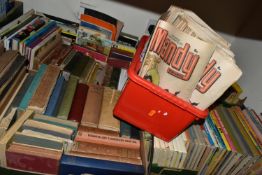 FIVE BOXES OF VINTAGE CHILDREN'S ANNUALS, COMICS AND BOOKS containing approximately 150