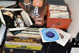 TWO CASES OF LP AND SINGLE 45RPM RECORDS, approximately seventy LPs from the 1970's and 1980's to