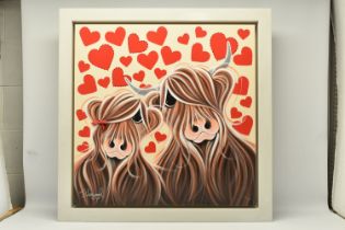 JENNIFER HOGWOOD (BRITISH 1980) 'McLOVE', a signed limited edition embellished print on canvas,