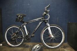 A SPECIALIZED HARDROCK SPORT CROSSOVER BIKE with 21 speed Sram gears, front suspension, front and