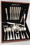 A CANTEEN OF CUTLERY BY SANDERS & BOWERS, to include approximately 45 silver plated pieces, within a