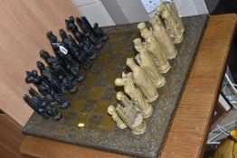 A 1970'S ANNE CARLTON 'WESTMINSTER ABBEY' CHESS SET, a vintage Studio Anne, Carlton 'Westminster