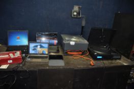 SEVEN ITEMS OF HOUSEHOLD ELECTRONICS including a Lenovo, Dell and an Asus laptops (all password
