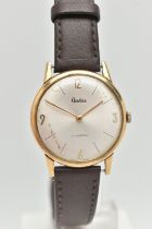 A GENTS 9CT GOLD 'AVIA' WRISTWATCH, manual wind, round silver dial signed 'Audax, 17 jewels', Arabic
