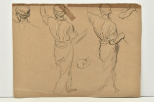 CIRCLE OF JOHN LINNELL (1792-1882) STUDIES OF A MALE FIGURE, there are two full length drawings, a