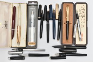 ASSORTED PENS, to include a Parker Junior Duo Fold, fitted with a 14k nib, a Parker Slim Fold fitted