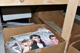 A QUANTITY OF ROCK AND POP MEMORABILIA ETC., to include a collection of Duran Duran items, T-shirts,