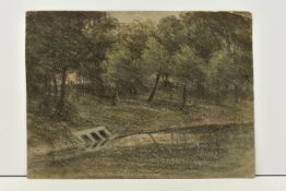 CIRCLE OF WILLIAM CROTCH (1775-1847) HYDE PARK, a night time sketch depicting a lake and trees,