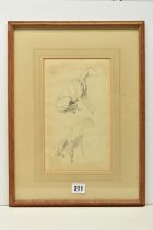 CIRCLE OF ROBERT HILLS (1769-1844) TWO STUDIES OF A GREYHOUND DOG, pencil on paper, approximate size