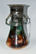 A LATE NINETEENTH/EARLY TWENTIETH CENTURY MINTON VASE, with tapering form, flared neck and