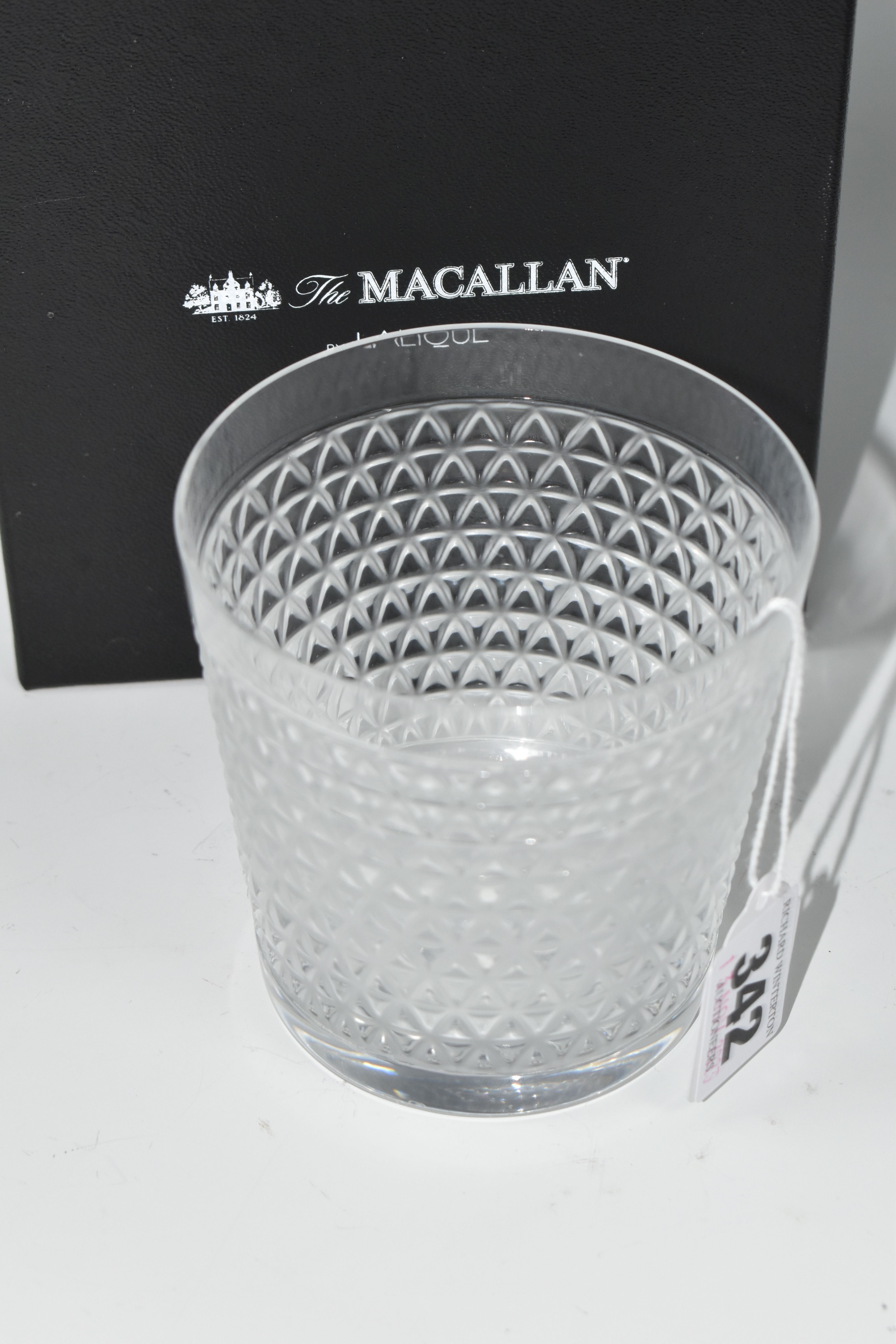A BOXED LALIQUE 'THE MACALLAN' TUMBLER, having a textured design, signed 'Lalique France', the - Image 2 of 4