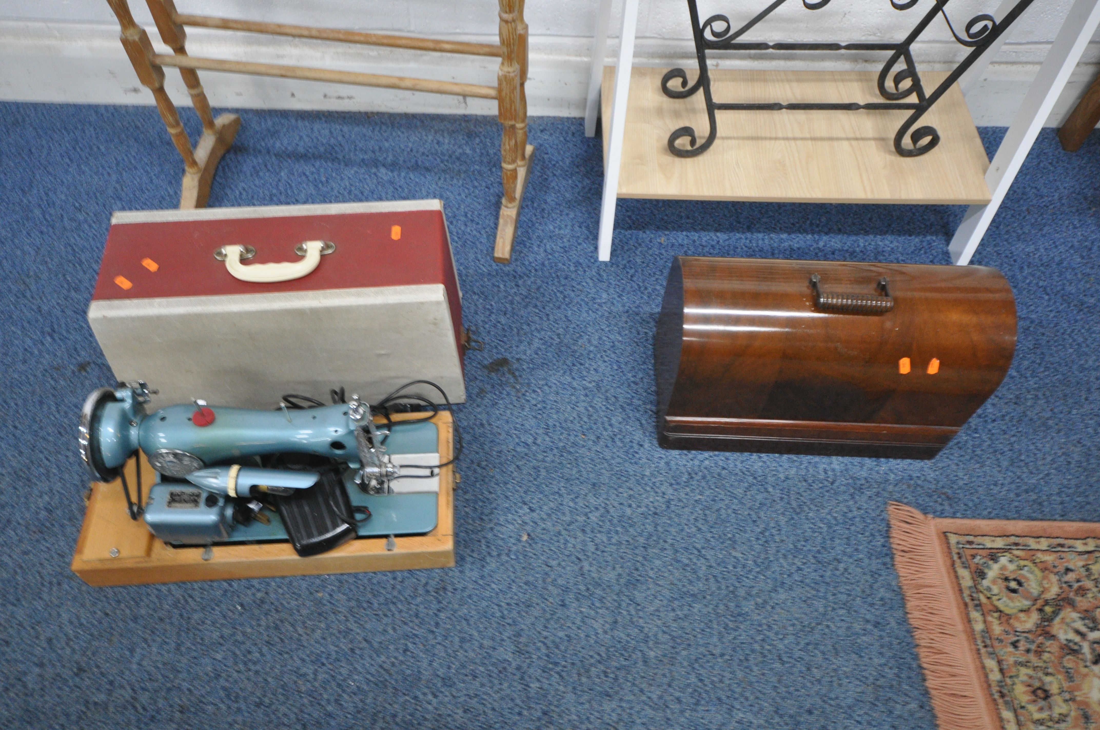 A SELECTION OF OCCASIONAL FURNITURE, to include a tile top coffee table, an oak barley twist - Image 3 of 5