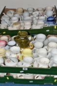 FIVE BOXES OF VINTAGE SHAVING MUGS AND NURSING CUPS, a collection of approximately one hundred
