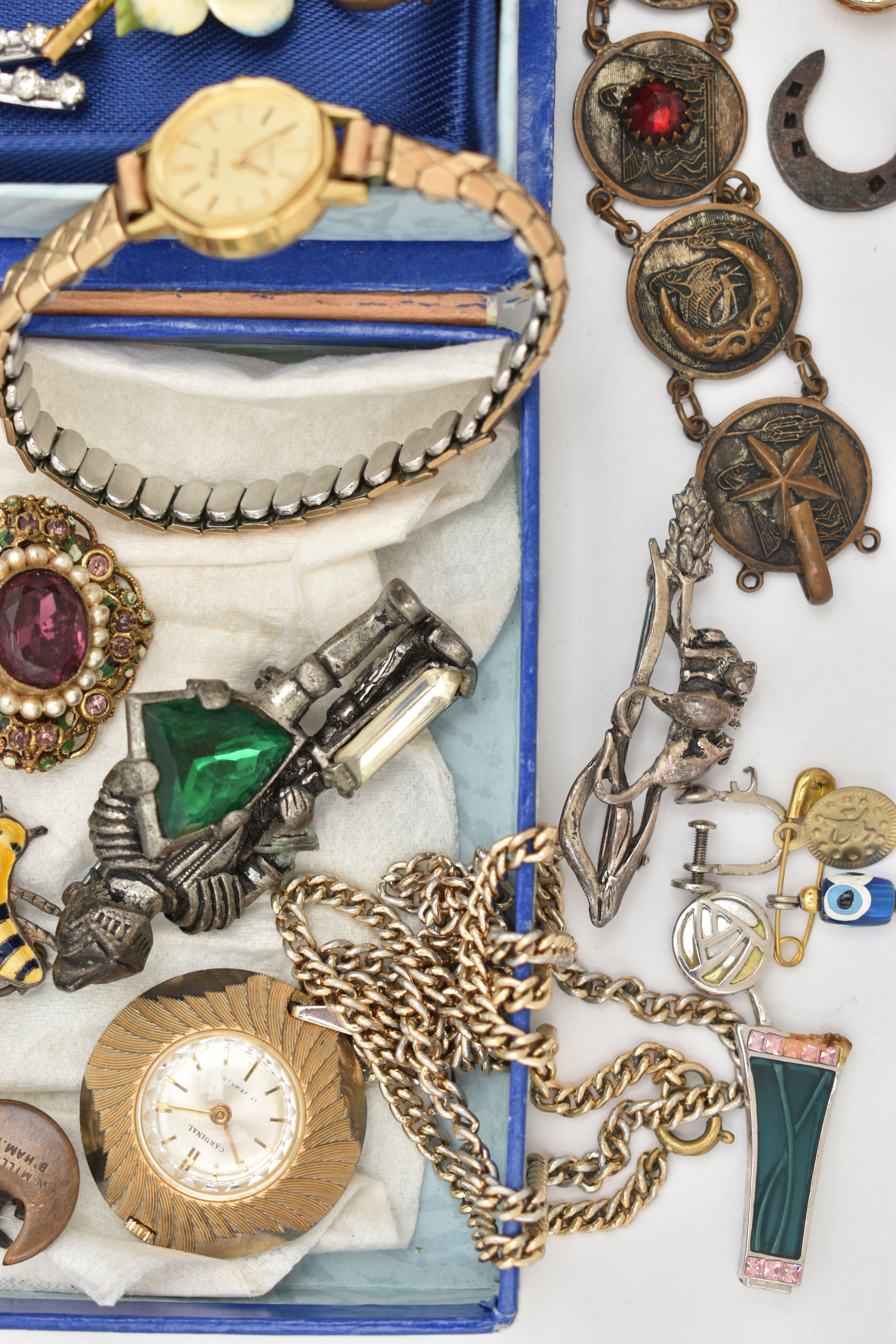 A SELECTION OF COSTUME JEWELLERY, to include two early 20th century faceted bead necklaces, a - Image 7 of 12