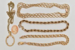 TWO CHAIN NECKLACES AND BRACELETS, to include a fine Prince of Wales chain with spring clasp,
