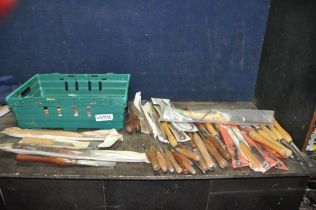 A COLLECTION OF FORTY SIX WOOD TURNING CHISELS including Hamlet, Crown, Henry Taylor, Rexon,