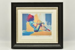 TOBY MULLIGAN (BRITISH 1969) 'IN REPOSE', a signed limited edition print on paper depicting a