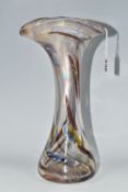 A JOHN DITCHFIELD GLASFORM STUDIO GLASS VASE, of extended fluid form, with iridescence to the top