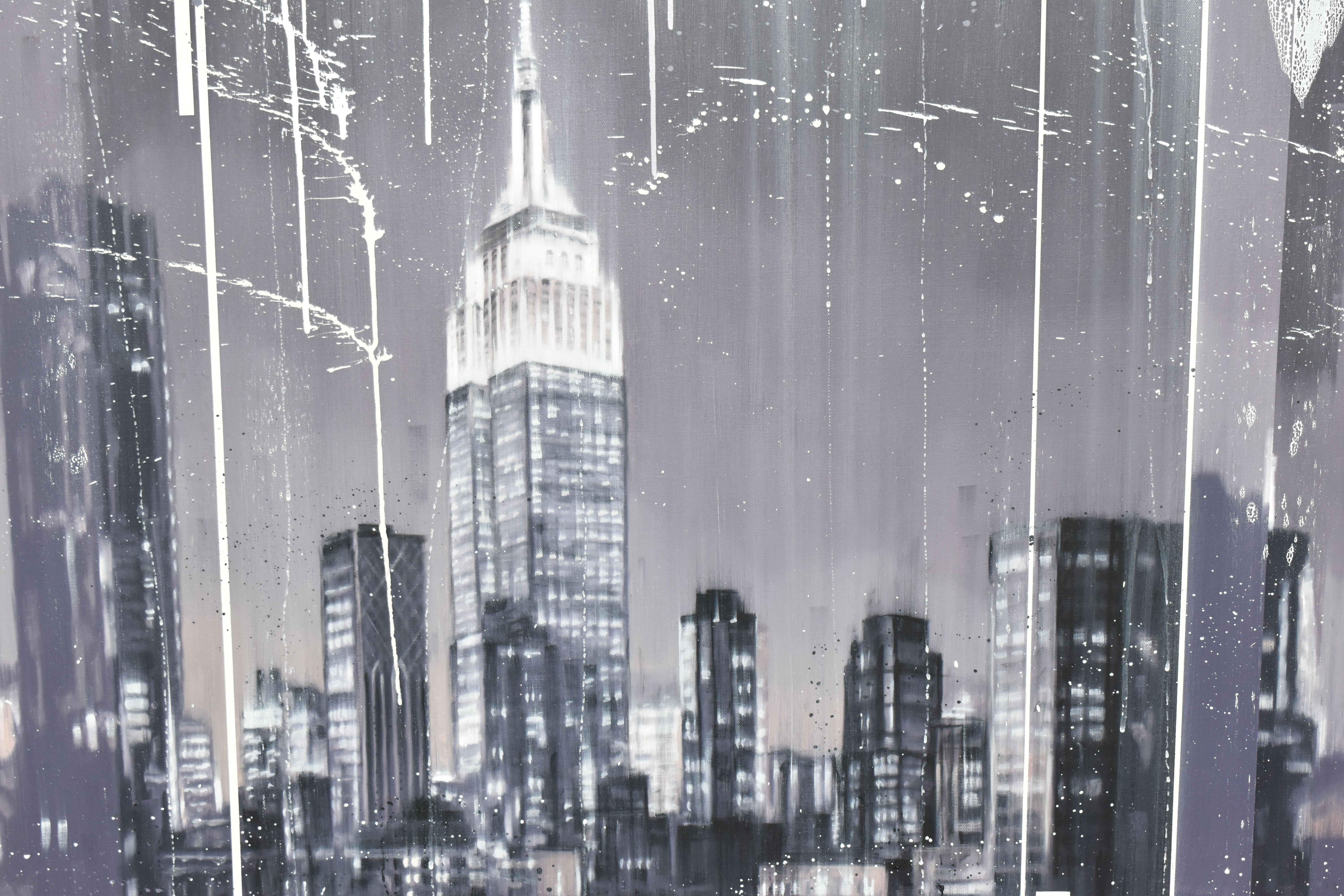 KRIS HARDY (BRITISH 1978) 'A ROOFTOP VIEW OF NEW YORK CITY', signed bottom right, mixed media on - Image 2 of 11