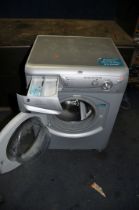 A HOTPOINT WF326 WASHING MACHINE in silver width 60cm depth 60cm height 87cm (PAT pass, powers up,