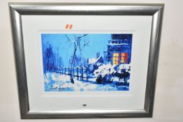 ROLF HARRIS (1930-2023) 'CHRISTMAS EVE IN THE SNOW', a signed limited edition print on paper,
