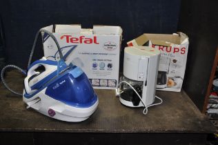 A TEFAL PRO EXPRESS TOTAL STEAM IRONING STATION in original box and a Krupps Pro Aroma Plus coffee