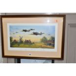 FIVE RAF AVIATION THEMED PRINTS, comprising Bill Perring 'Counting them in' signed by the artist and