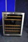 A GLASS FRONT UNDERCOUNTER WINE COOLER, measuring width 60cm x depth 58cm x height 83cm (UNTESTED