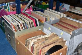 FOUR BOXES OF LP AND 78RPM GRAMOPHONE RECORDS, to include over eighty LP records, artists include