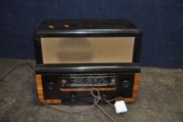 A PILOT RADIO BLUE PETER VALVE RADIO with an ebonised cabinet (Condition Report: powers up,