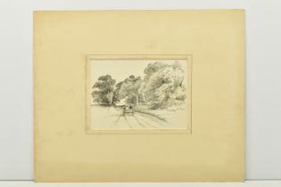 CIRCLE OF EDMUND MORISON WIMPERIS (1835-1900) LANDSCAPE WITH CART, unsigned pencil on paper,