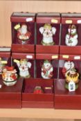 A COLLECTION OF BOXED VILLEROY & BOCH PORCELAIN CHRISTMAS BAUBLES AND BOXED TRINKET BOXES,