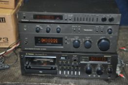 A SELECTION OF VINTAGE TECHNICS COMPONENT HI FI EQUIPMENT comprising of a SU-8055K amplifier, a ST-