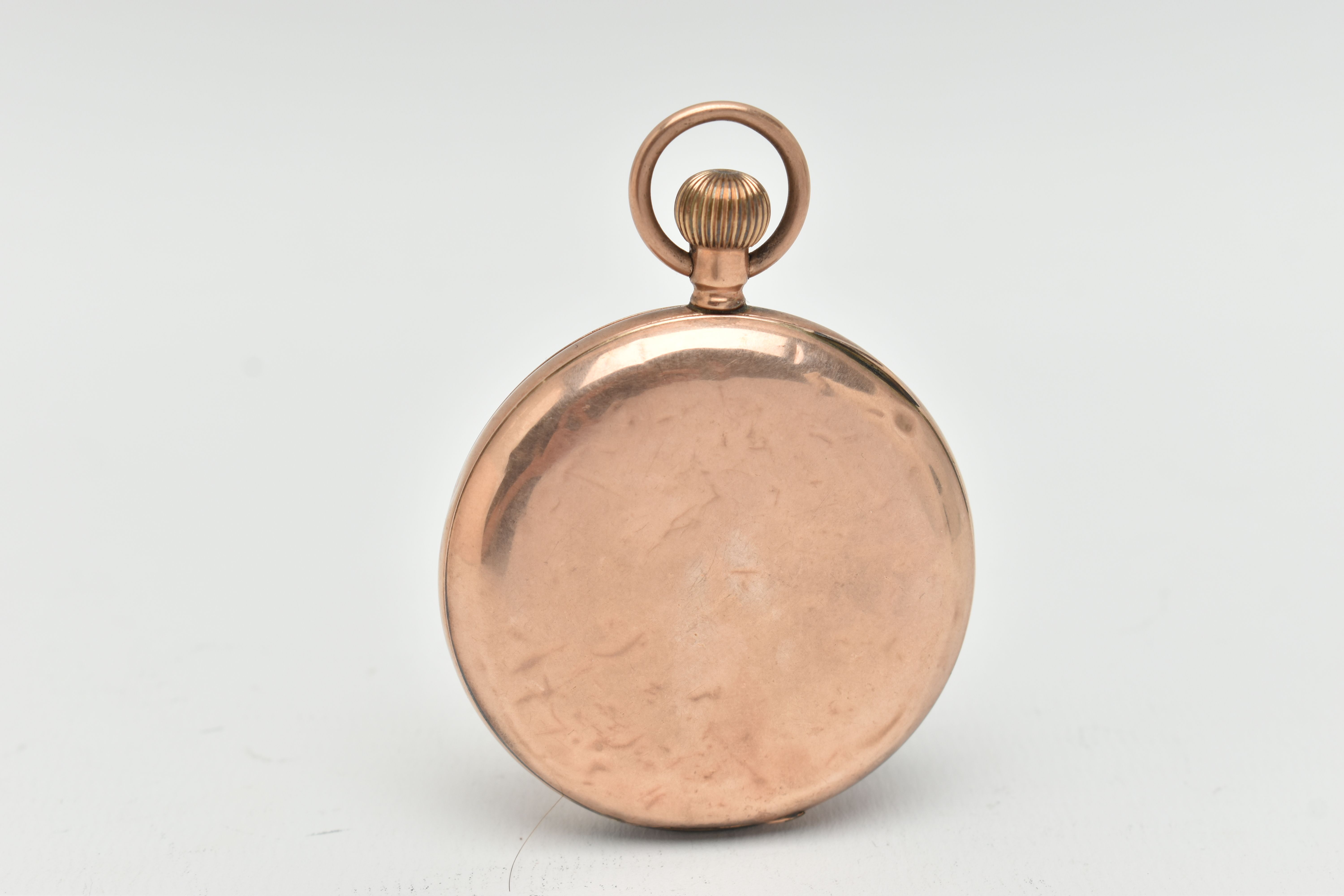 A 9CT GOLD HALF HUNTER POCKET WATCH, the white face with black Roman numerals and subsidiary seconds - Image 2 of 5