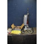 A KIRBY HERITAGE 2 UPRIGHT VACUUM CLEANER with accessory box, pipework and tubes (PAT pass and