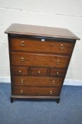 A STAG MINSTREL CHEST OF SEVEN DRAWERS, width 83cm x depth 47cm x height 113cm (condition report:
