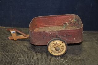 A TRI-TRAILER with wooden strengthener length 69cm (Condition Report: Shows signs of rust but no